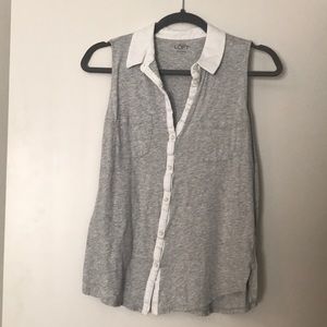 Loft gray button up tank size small